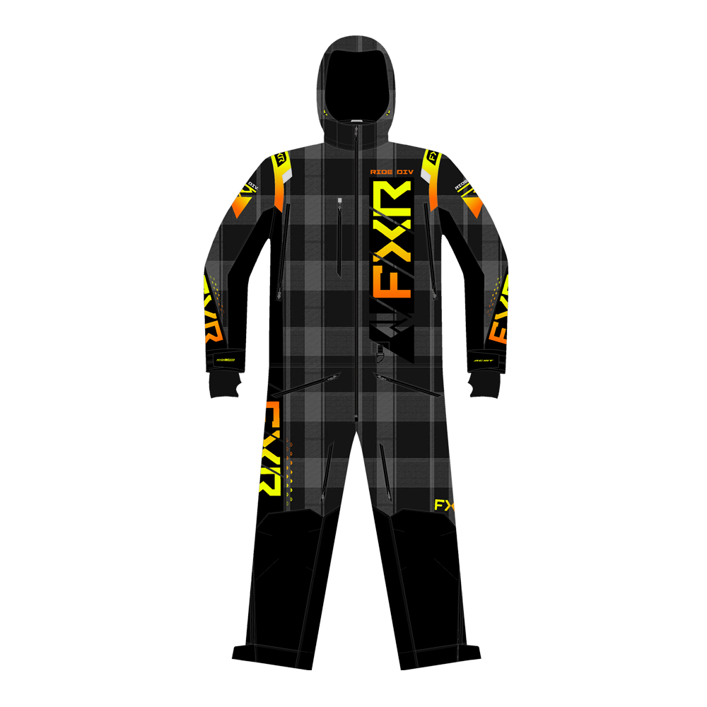 Комбинезон утеплённый FXR Helium Black Plaid Inferno 2023 Комбинезон утеплённый FXR Helium Black Plaid Inferno 2023